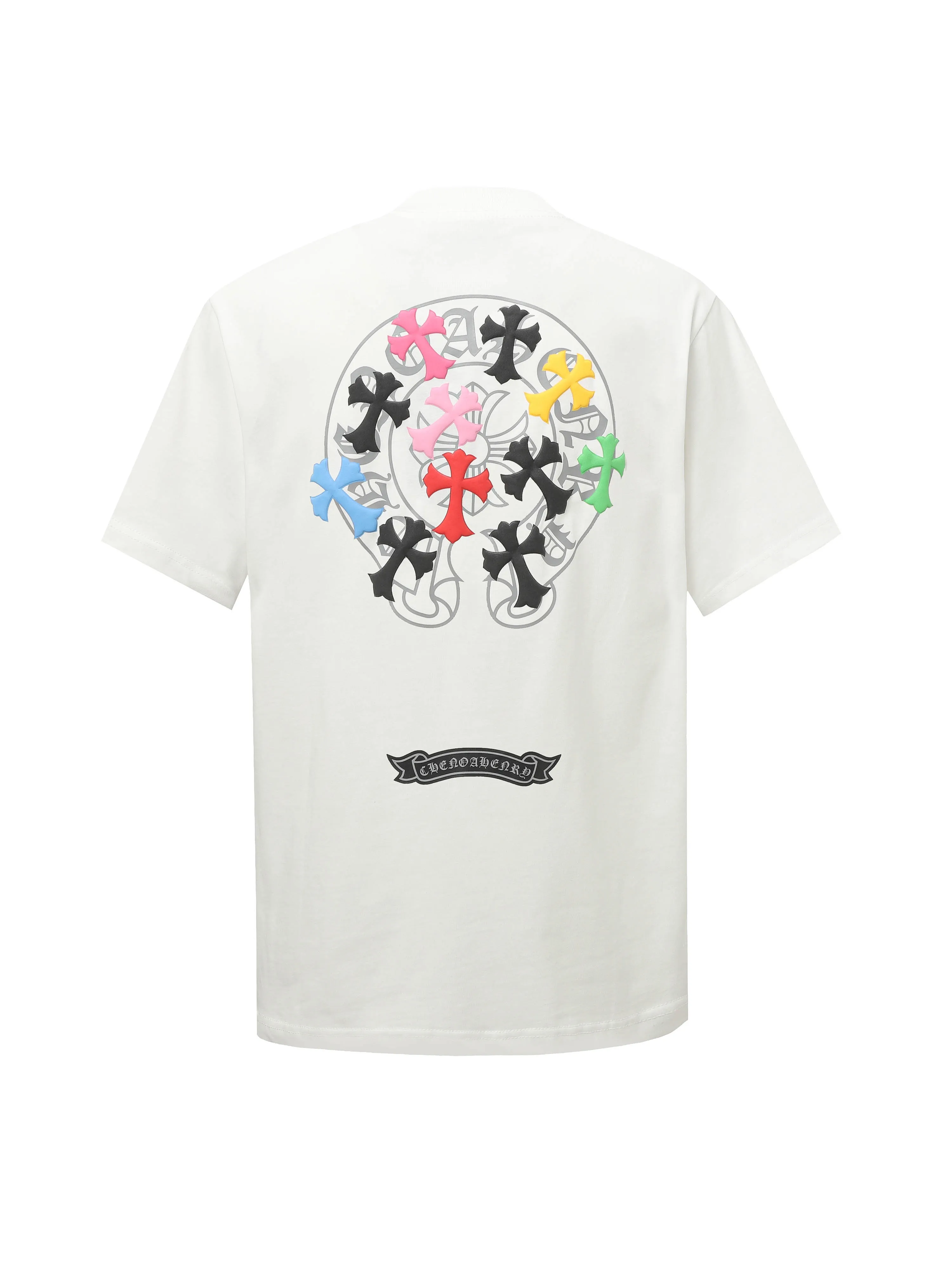 🅿️180 CHROME HEARTS/Chrome Heart CH foam printed short-sleeved T-shirt The fabric is made of 280g heavy combed cotton, customized with 32 count 1*1 threads, and washed twice for ready-to-wear. The fabric is comfortable and skin-friendly without any strange feeling. Custom-dyed fabric, with high textile density, good drape, and not easy to deform. The thick texture and tight spinning process will not affect the breathability of the fabric. The color saturation is very high. Imported digital direct-injection printing technology. A versatile and good-looking short-sleeve. The loose version covers the flesh and makes you look slimmer. It is the same style for men and women. It has three complete standards. Color: Black-White Size: XS-L